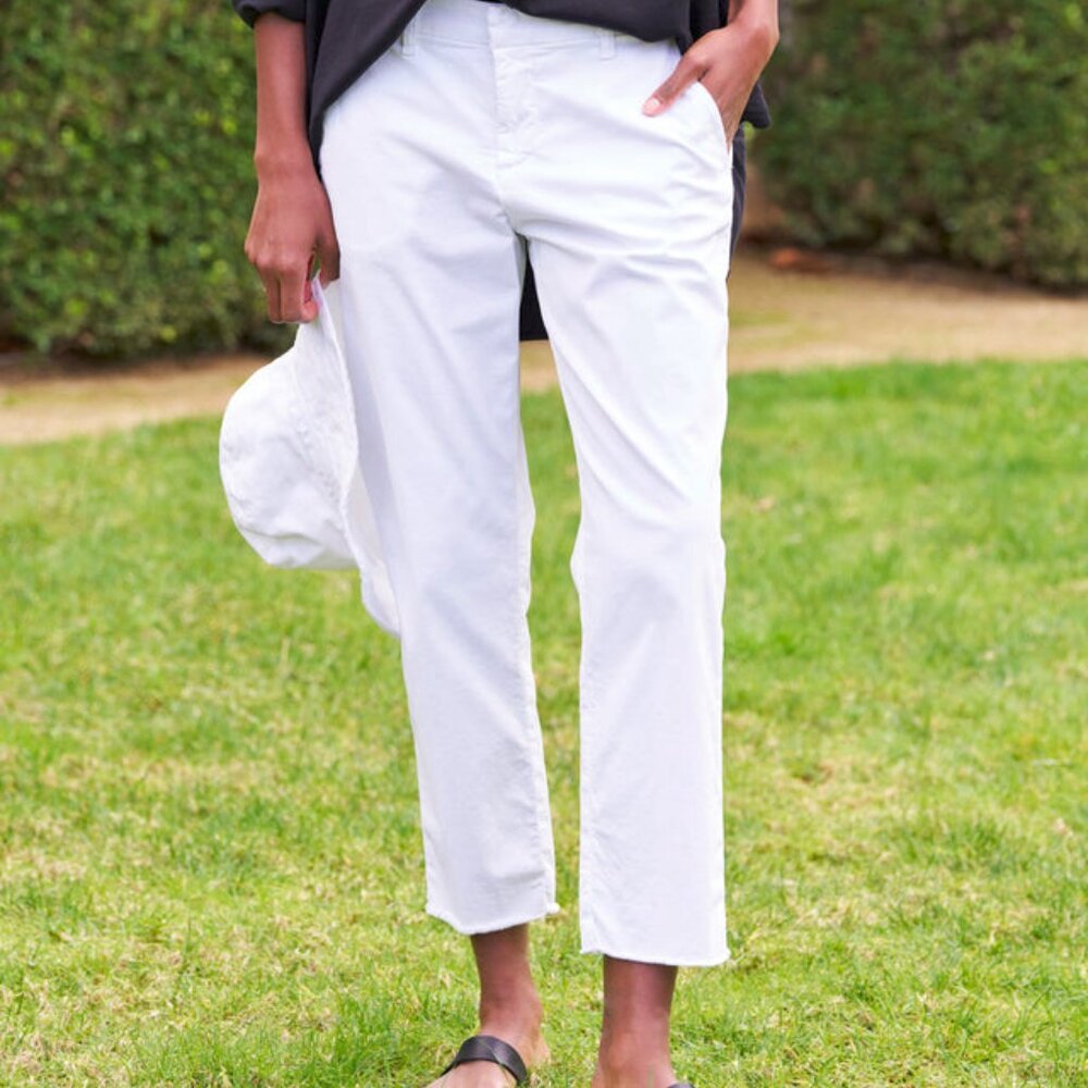 FRANK & EILEEN  Wicklow the Italian Chino white stretch chinos